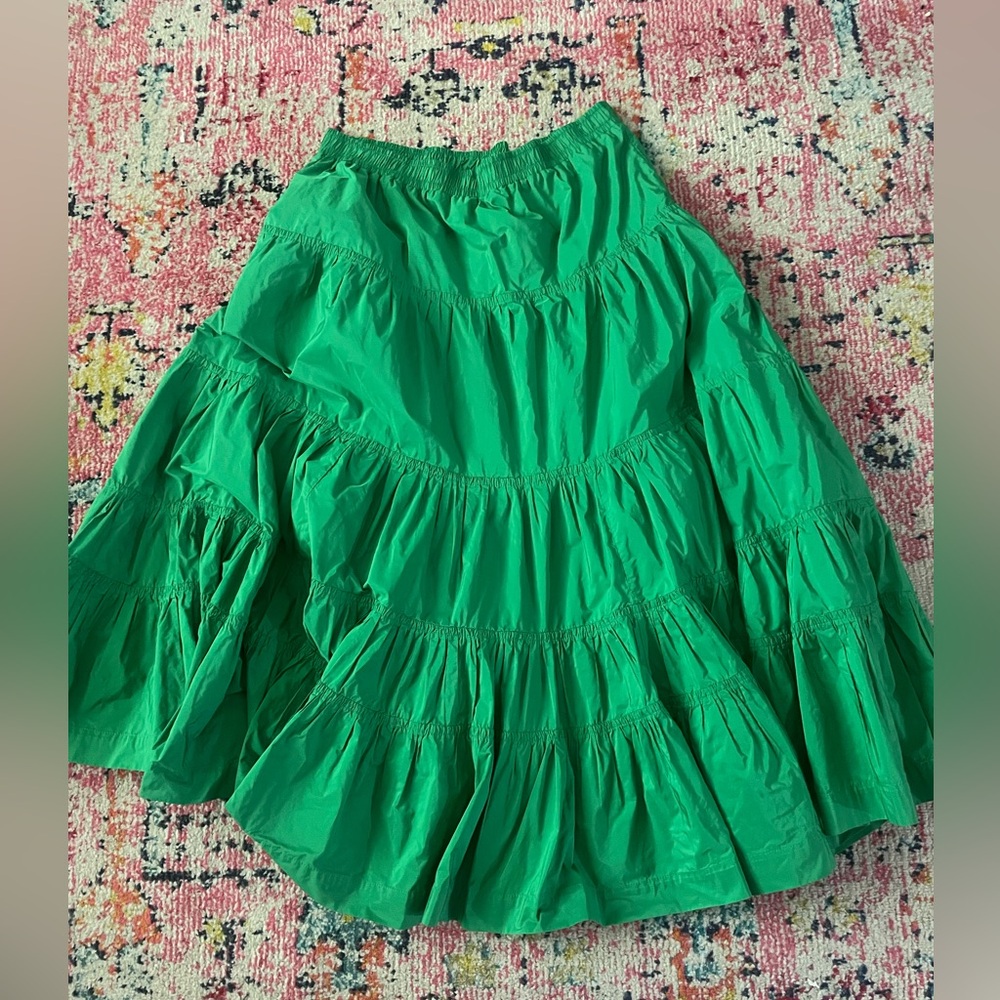 Anthropologie Maeve tiered taffeta Skirt size 14